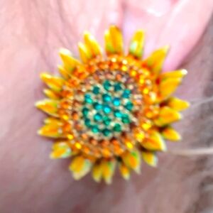 Jose and maria barrerera earrings Sunflower Crystal Earrings